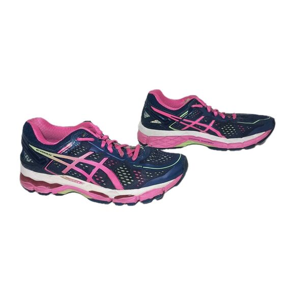 ASICS Gel Kayano 22 Women US 7 Running Sneakers T597N Navy Pink Shoes Athleisure - Picture 9 of 14